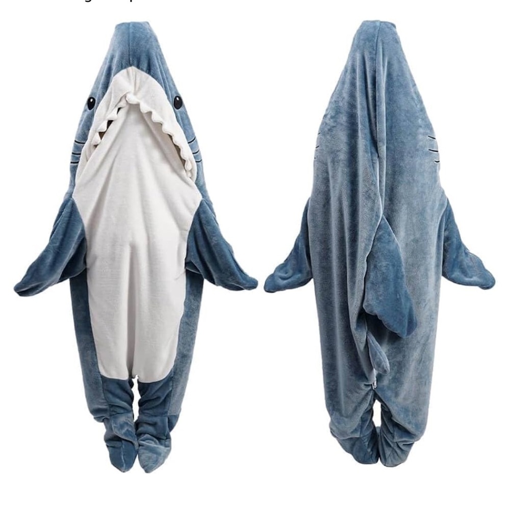 Shark Blanket hoodie onsie Wearable Hoodie Cartoon Animals sleeping bag